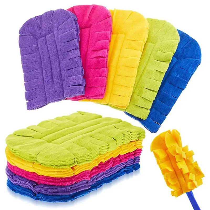 5PCS Electrostatic Duster Refills with handle for swiffer, 360° Larger Multisurface Heads with Microfiber Cloths,Machine Washable Reusable, Home Cleaning Products, Electrostatic Duster Cloths,dorm essentials,home essentials