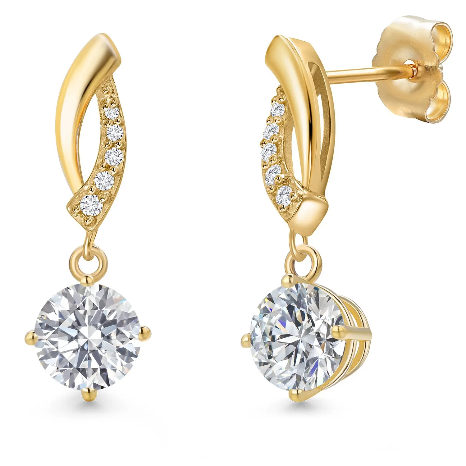1.50 Cttw IGI Certified Lab Grown Diamond Infinity Dangle Earrings For Women in 14K Yellow Gold | Round Cut Diamonds Each 0.75 Ct | D-E Color | VS1-VS2 Clarity