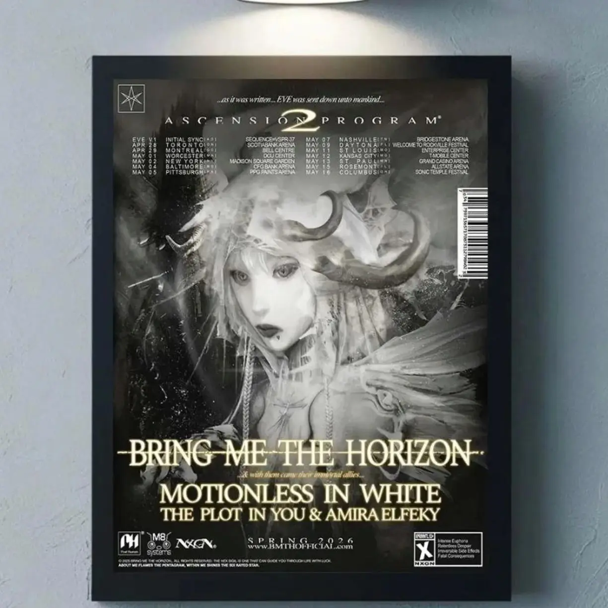 Bring Me The Horizon Ascension Program 2026 Tour Poster Wall Art
