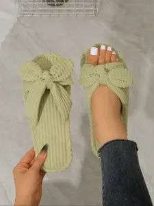 Velour Spring & Fall Slippers, Comfortable Indoor Footwear, Stylish Home Shoes for Women, Perfect for Casual Wear