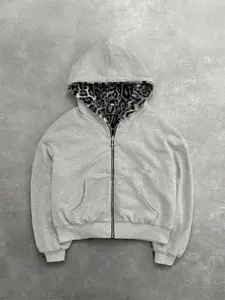 Snow Leopard Zip-Up Hoodie