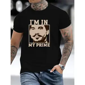 Premium Vintage Print T-Shirt] Doc Holiday -I'M In My Prime.- Tombstone -Movie Vintage Print T-Shirt For Men And Boys - Premium Quality, Casual, Short Sleeve, Crew Neck, Comfortable, Classic Fit, Gifts - Summer Casual Street Wear Essential