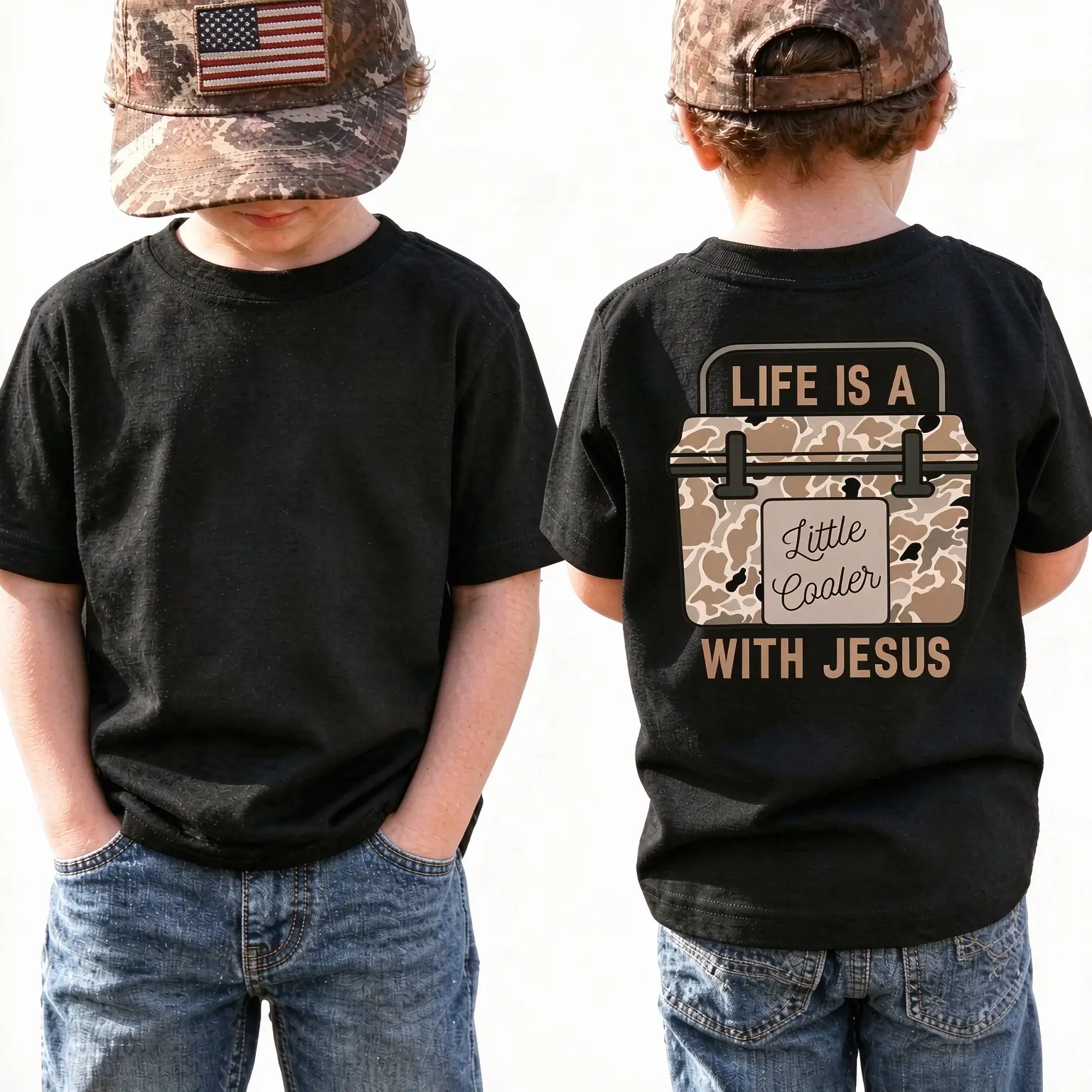 Boys' Cotton Short-Sleeve Cute T-Shirt - Faith-Based, Medium Stretch Christian Graphic Tee for Sunday School, Church Camp - Religious Inspirational  Gift Apparel, Short Sleeves