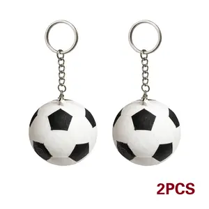 2-Pack Multi-functional Mini Football Keychains with Beer Opener & Magnetic FridgeMagnet for Sports Fans