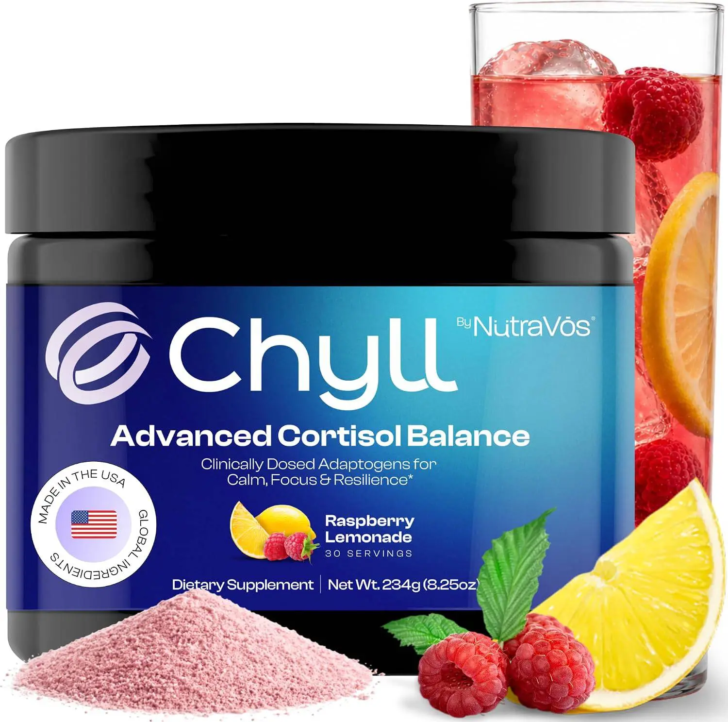 Chyll - Cortisol Supplement Drink Mix with Ashwagandha KSM 66, 30 Servings