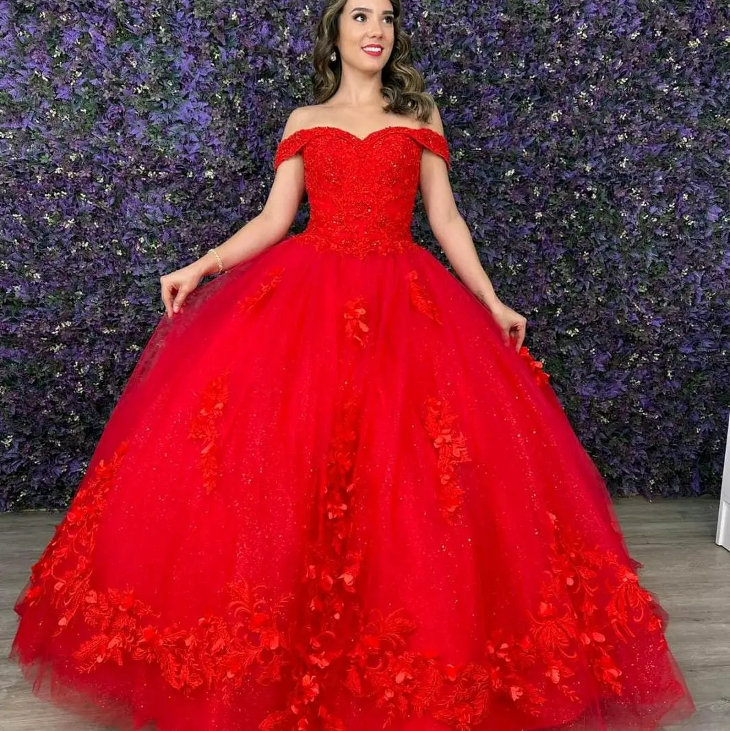 Red Quinceanera ball gown. Goes up to s-3xl Elegant Dress Dimensions does vary.