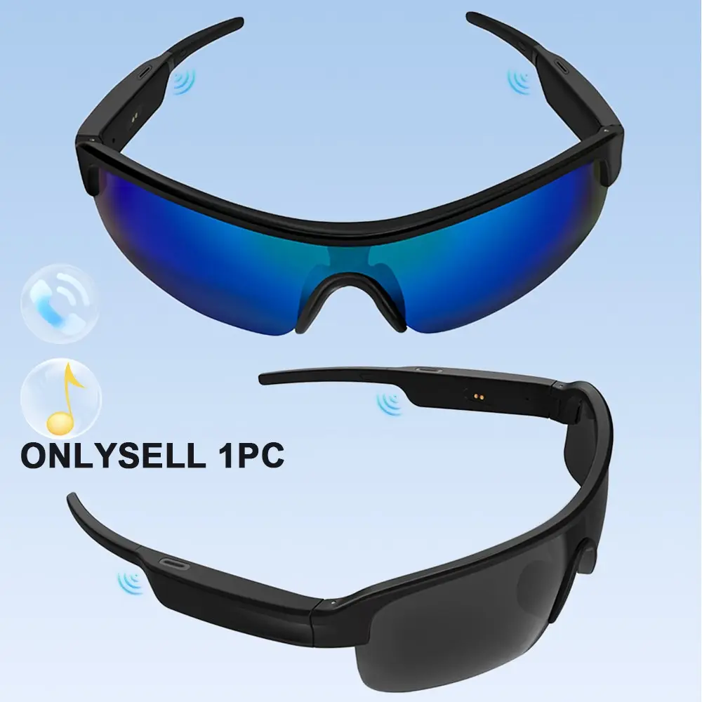 Smart Audio Glasses, Wireless Smart Glasses, Stereo Audio Amplification Smart Glasses, Low Latency UV Protective Glasses for Outdoor Sports, Traveling, Shopping, Electronic Gadgets