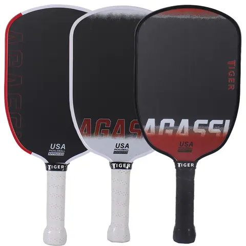 Tiger T700 Pro Carbon Fiber Pickleball Paddle - Agassi Pro, 16mm PP Honeycomb Core, Carbon Friction Surface, Edge-Shield Protection, Black-Green Design, Unisex for Adults & Pickleball Enthusiasts, Boosts Power & Control, Ideal for Special Occasions