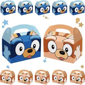 DRCYULP 16Pack Cartoon Dog Birthday Candy Bags Blue Cartoon Dog Goodie Gift Boxes for Kids Blue CartoonDog Theme Birthday Party Favors Bags Baby Shower Decorations