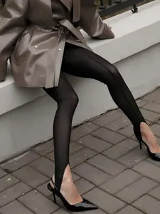 Women's Sexy Mesh Leggings, High Elasticity, Elegant Fashion, Tight-Fitting, Wearable Outerwear, Stylish Bottoms for Women