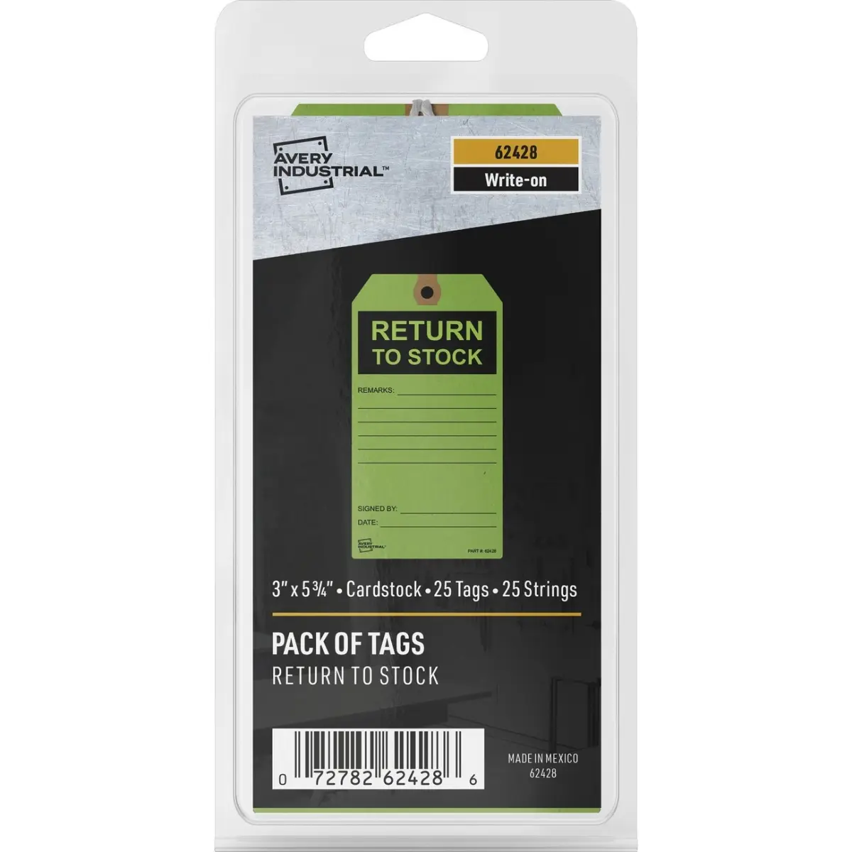 Avery AVE62404 UltraDuty Hazard Warning Tag Kit - White, 3.25in x 5.75in, Water-Resistant, Abrasion-Resistant, Adhesive Identification Supply for Facility Managers, Office & Outdoor Use, Laser Printer Compatible, Vinyl Label, No Assembly Required