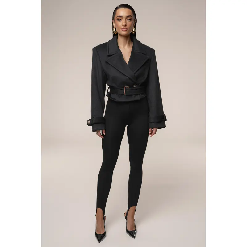 Black Sharp Presence Crop Jacket