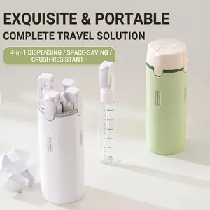 4-in-1 Travel Toiletry Bottle Set | Leak Proof Refillable Containers for Shampoo, Lotion & Conditioner | TSA Approved Carry-On Essential