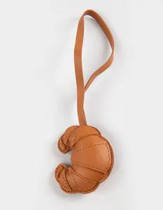FULL TILT Womens  Croissant Faux Leather Bag Charm, Brown