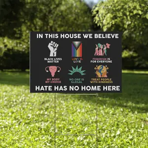 In this house We Believe Yard Sign, Yard Garden Sign, Black Lives Matter, Lgbtq, Kindness, Democrat, Biden, Equality, Home Decor BYFQ23