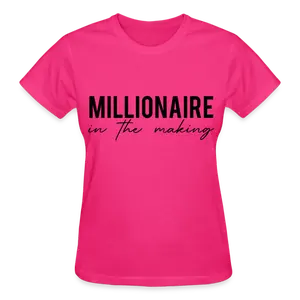 Gildan Millionaire in The Making Comfy Cotton T-Shirt for Ladies Soft Ribbed Neck Printed Tee