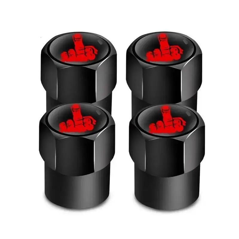 4 Pcs/Set Car Styling Zinc Alloy Middle Finger Style Car Tire Valve Caps Wheel Tires Tire Stem Air Cap Airtight Covers