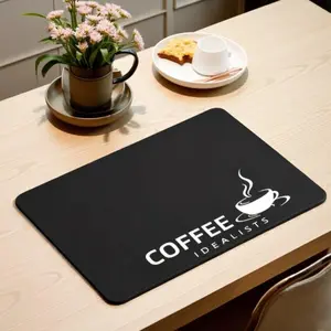 Absorbent Coffee Mat, Fashion Dish Drying Mat for Kitchen Counter Coffee Bar Accessories Espresso Machine Dish Rack Coasters Stylish