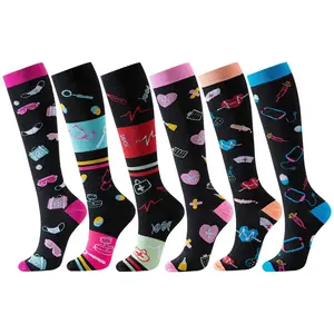 6 Pairs Compression Socks Nurse Compression Socks Animal Sport Ladies Lady Women Running