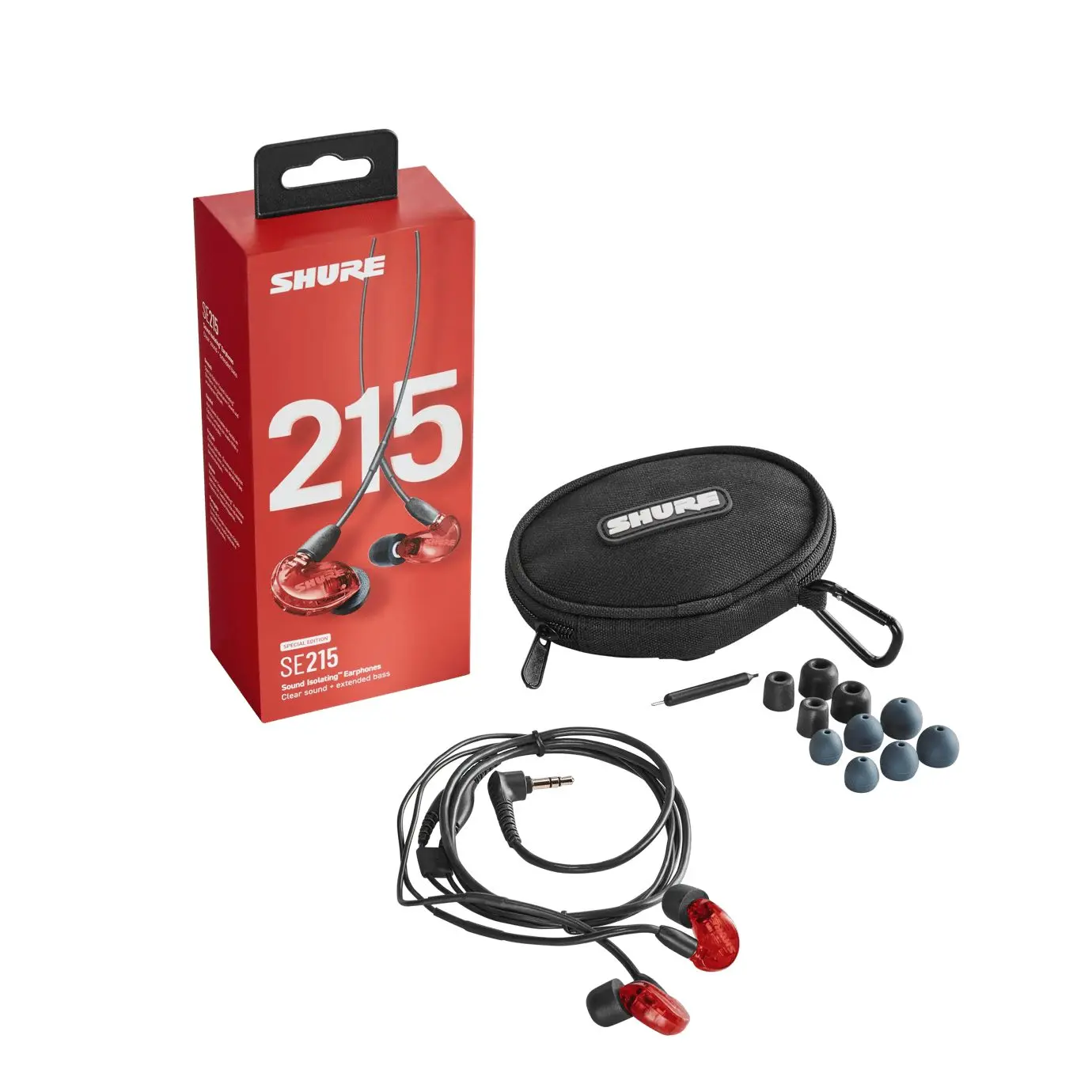 Shure SE215 Pro Professional Sound Isolating Earphones | Red