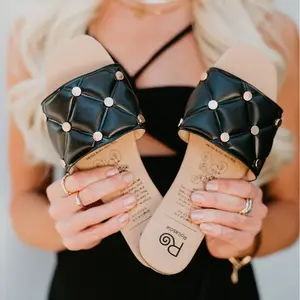 Studded square toe sandals for women-Stardust