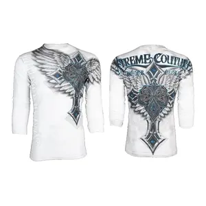 XTREME COUTURE Men's Long Sleeve LAST BLOW Crewneck T-Shirt Cotton Menswear