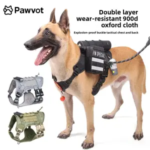 Pawvot Tactical Dog Harness - Service Dog Harness Emotional Support Dog Vest for Medium Large Dogs, No Pull ESA Dog Vest with Hook & Loop, Working Molle Vest for Training Hunting