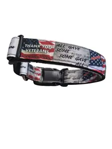 God Bless Our Veterans Dog Collar
