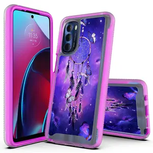 Luxury Graphics Design Hybrid Armor Cover With Frame Case Compatible With Motorola Moto G 5G 2022 - Durable Phone Accessories Protection Plastic Cellphone