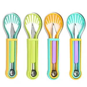Melon Baller Scoop Set, Stainless Steel Stainless Steel Fruit Tool Set, Fruit Carving Tools for Dig Pulp Separator, Watermelon Cutter Slicer Fruit Scooper