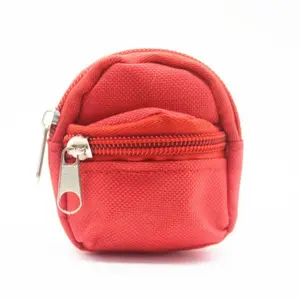 Double Shoulder Zipper Small Wallet Keychain, Mini Backpack Accessory, Compact Storage Solution, Portable Organizer, Daily Essentials Holder