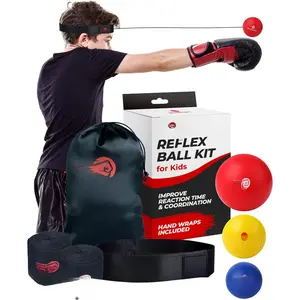 Boxing Reflex Ball for Adults and  - React Reflex Balls on String with Headband, Carry Bag and Hand Wraps - Improve Hand Eye Coordination, Punching Speed, Fight Reaction