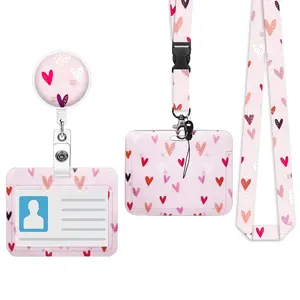 Cute ID Badge Holder Set, Retractable Badge Reel, Fun Work Label Stand, Name Card Clip, Detachable Lanyard, Office Supplies, Removable Cardholder, Nurse Badge Reel