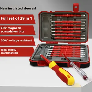 29-in-1 Electrician's Screwdriver Set Non-slip handle, magnetic bits For appliance repair and general maintenance