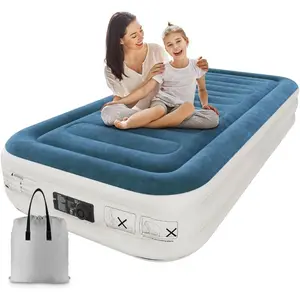 Twin Air Mattress with Built-in Pump,Fast & Easy Inflation/Deflation Inflatable Mattress, Foldable Blow Up Mattress with Storage Bag, Inflatable Bed for Home, Camping & Guests : Home & Kitchen