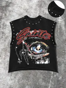 Men's Casual Vest, Saint Eye Print Street Style, Comfortable Fabric, Fashion Versatile, Regular Fit, Perfect for Daily and Trendy Parties