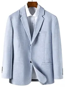Men's Suit Spring Autumn New Arrival, Middle-Aged Business Casual Simple Solid Color Jacket, Stylish Men's Clothing for Professional Look