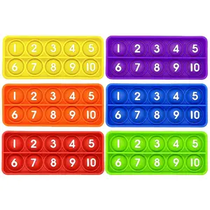 6pcs Ten Frame Pop Board, Math Manipulative Fidget Sensory Toy for Preschool Kindergarten Classroom Must Haves, Educational Toys for 4 - 6 Years, Fun Fun Math Games for Kid Teacher Homeschool Supplies, Math Learning Tools, Table Math Games