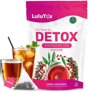 LULUTOX+Detox+Tea+-+Herbal+Blend+with+Dandelion,+Ginseng,+and+Ginger+-+Supports+A+Healthy+Weight,+Digestive+Health+-+Vegan,+All+Natural,+Laxative-Free+-+Peach+Flavor+(28+Servings)