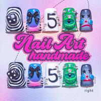 Number 5 Crying face nails