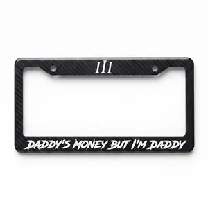 CARBON FIBER "DADDY'S MONEY" LICENSE PLATE FRAME