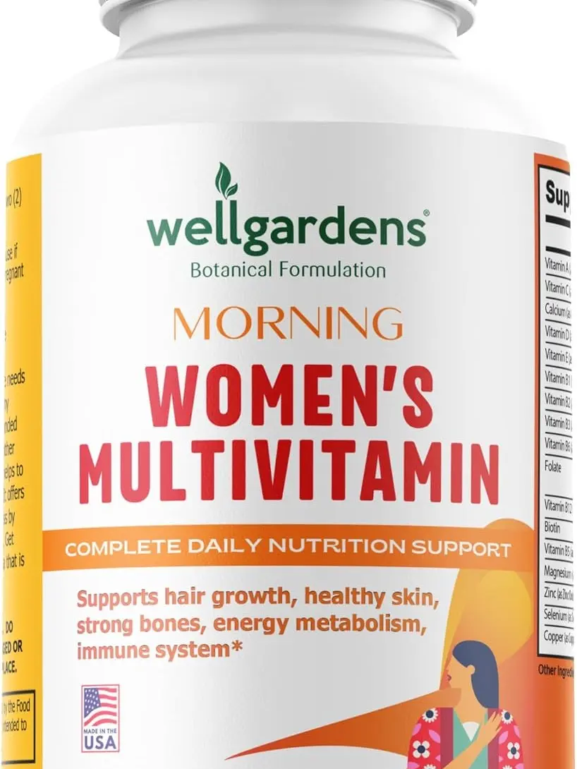 Womens Daily Multivitamin with Biotin, Cranberry & Red Clover, Hair Growth, Skin, Energy, Immune & Female Health Support, Vitamins A, C, D, E, B12, Zinc, Iron Free, Non-GMO, 60 Capsules