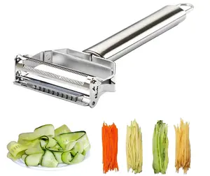 BrandXiaolanwelc ReNext Multifunction Stainless Steel Julienne Peeler Double Planing Grater for Fruit and Vegetables, Rustproof Kitchen Tool