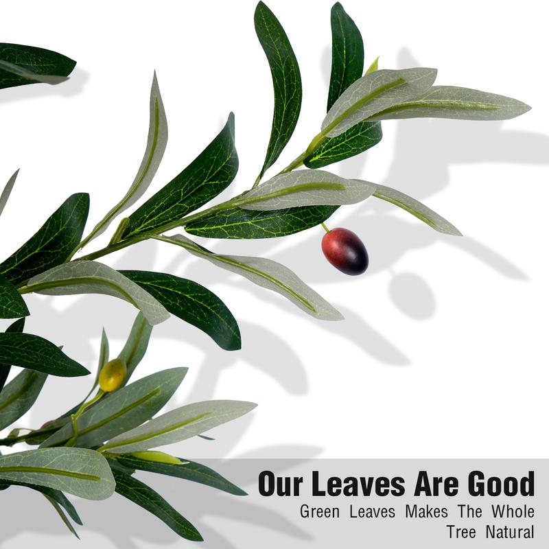 Lifelike Artificial Olive 5.25/6/7FT Tree Decorative Fake Plant Indoor Tall Plant Realistic Shape Multiple Branches and Leaves Suitable for Home Office
