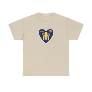 I Love The Mariners 2025 Trident Heart My Oh My Seattle Baseball Commemorative Season Unisex Heavy Cotton Tee Casual Top Soft Ribbed Cuffs Collar Waistband