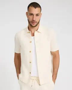 Express Waffle Textured Cotton Short Sleeve Shirt Express Waffle Textured Cotton Short Sleeve Shirt