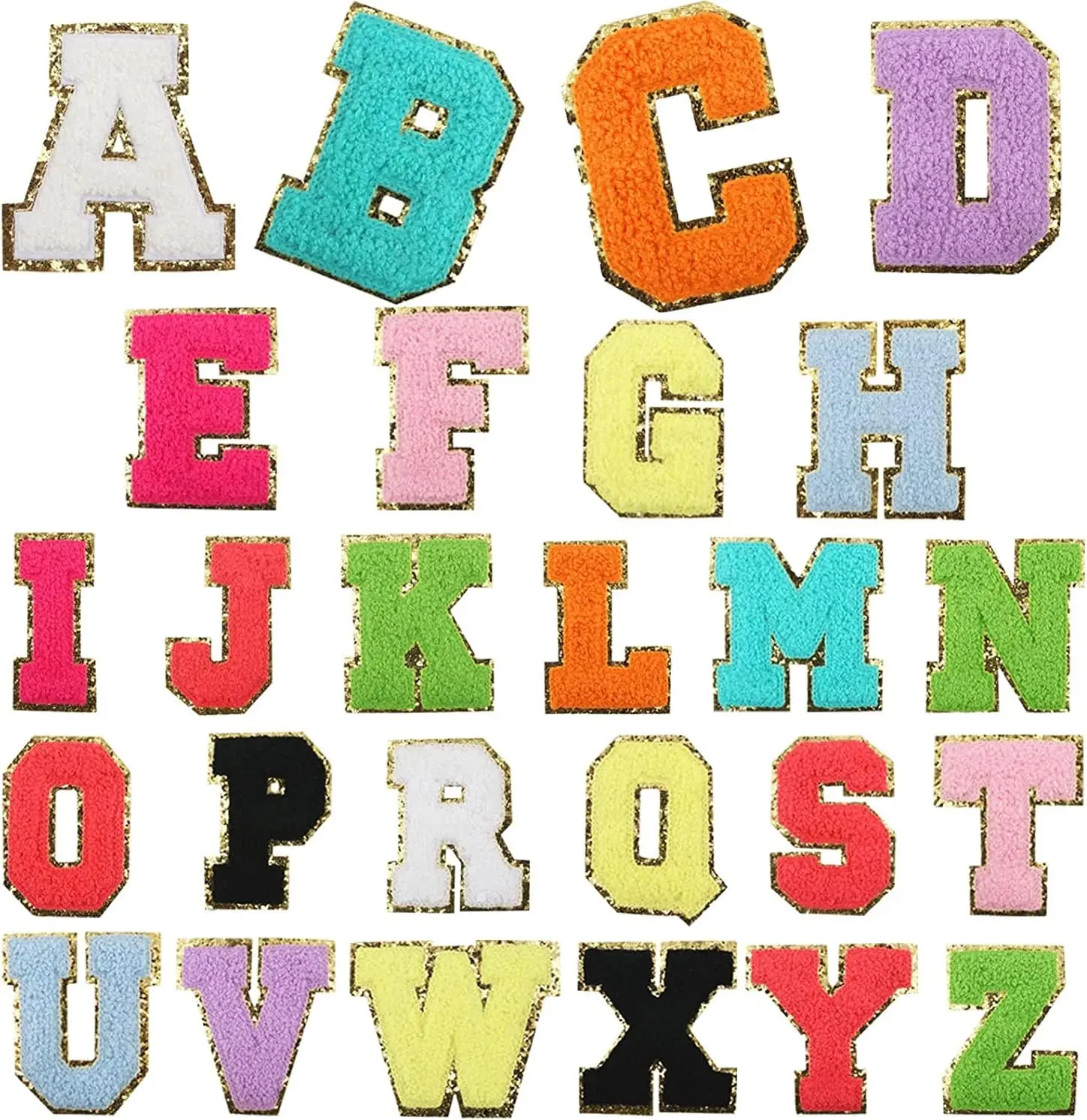 Letter Patch Iron on,Chenille Iron on Varsity Letter Patch,Chenille Varsity Alphabet A-Z Patch Patches for Jackets,DIY Supplies