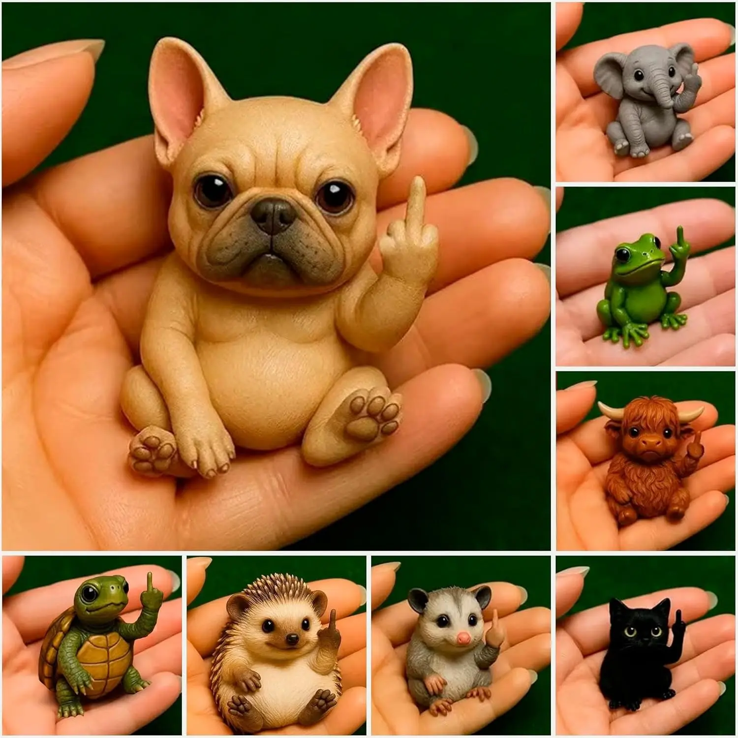 Resin Mini Finger Dog Statue - Funny Home Desktop Ornament, Office Humorous Joke Gift, Home Furnishings Resin Mini Finger Dog Statue - Funny Home Desktop Ornament, Office Humorous Joke Gift, Home Furnishings