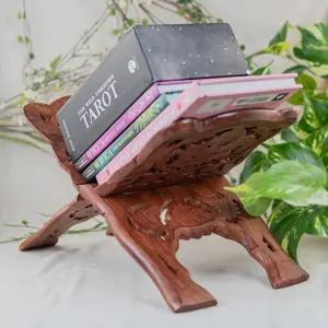 Down to Earth Hand Carved Wooden Book Holder