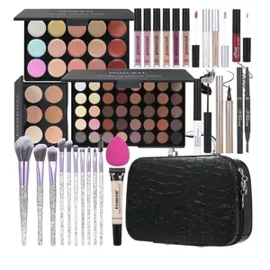 Makeup Kit For Girls,Full Makeup Set For Wonmen Includes 40 Colors Eyeshadow Palette Lip Gloss Liquid Lipstick Make up Sponge Brushes Eyebrow Concealer With Makeup Bag